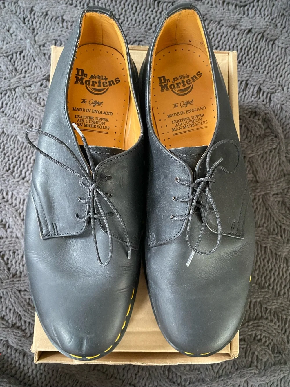 Vintage 1990s Dr. Martens 1461/59 Made in England 3-Eye Oxford Shoes Size 10
